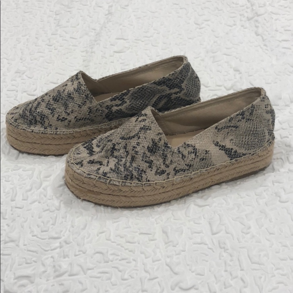 Zara Snakeskin Platform Espadrilles
